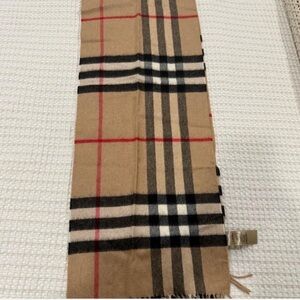 Burberry Beige and Black Checkered Scarf